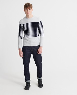 Superdry Edit Supima Breton Férfi Ugró Titán | MOJRK8591